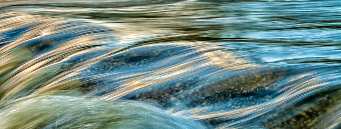 Close-up of a motion blurred mountain Stream